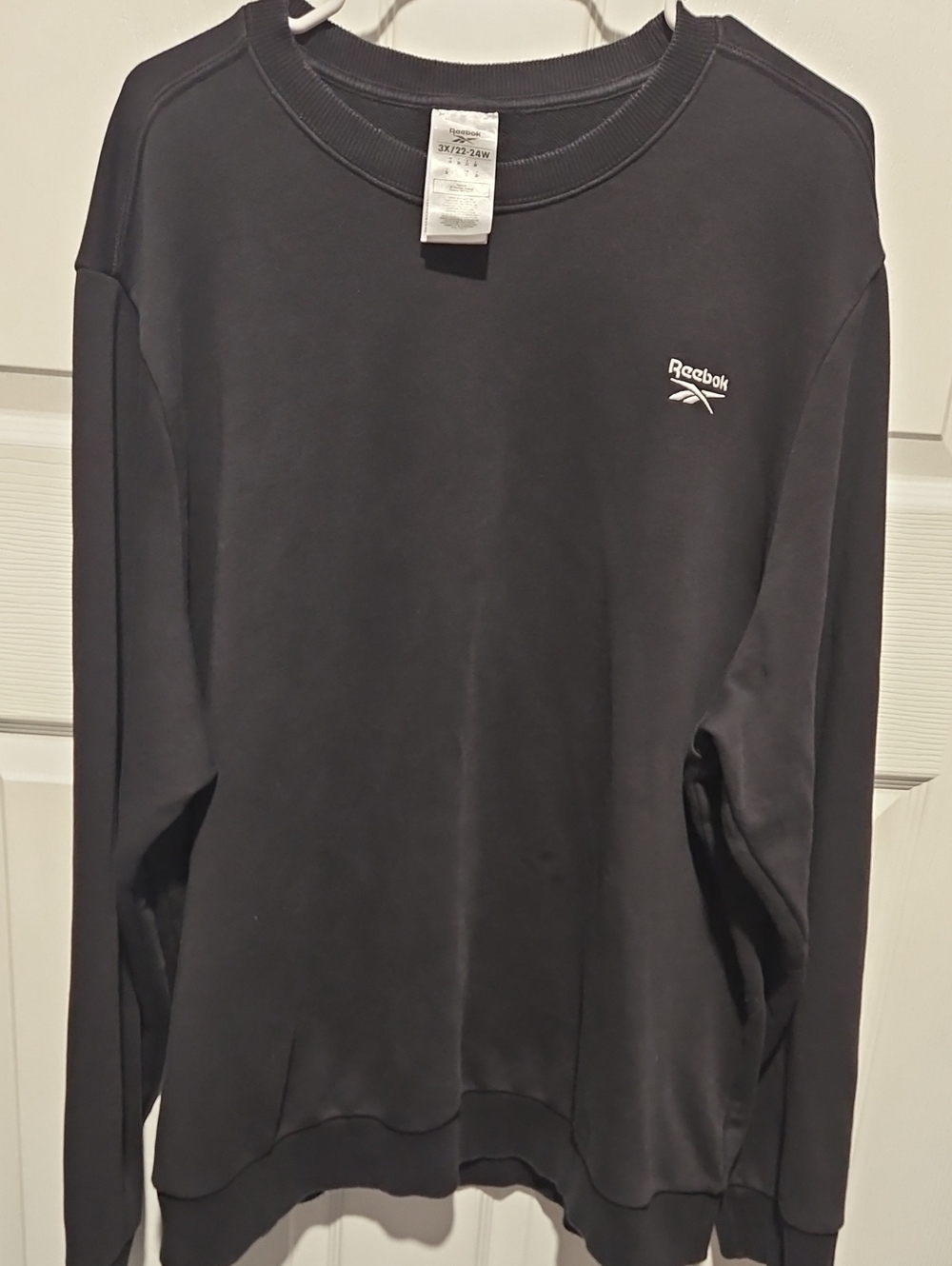 Reebok Black Crewneck Sweatshirt with Small White Logo